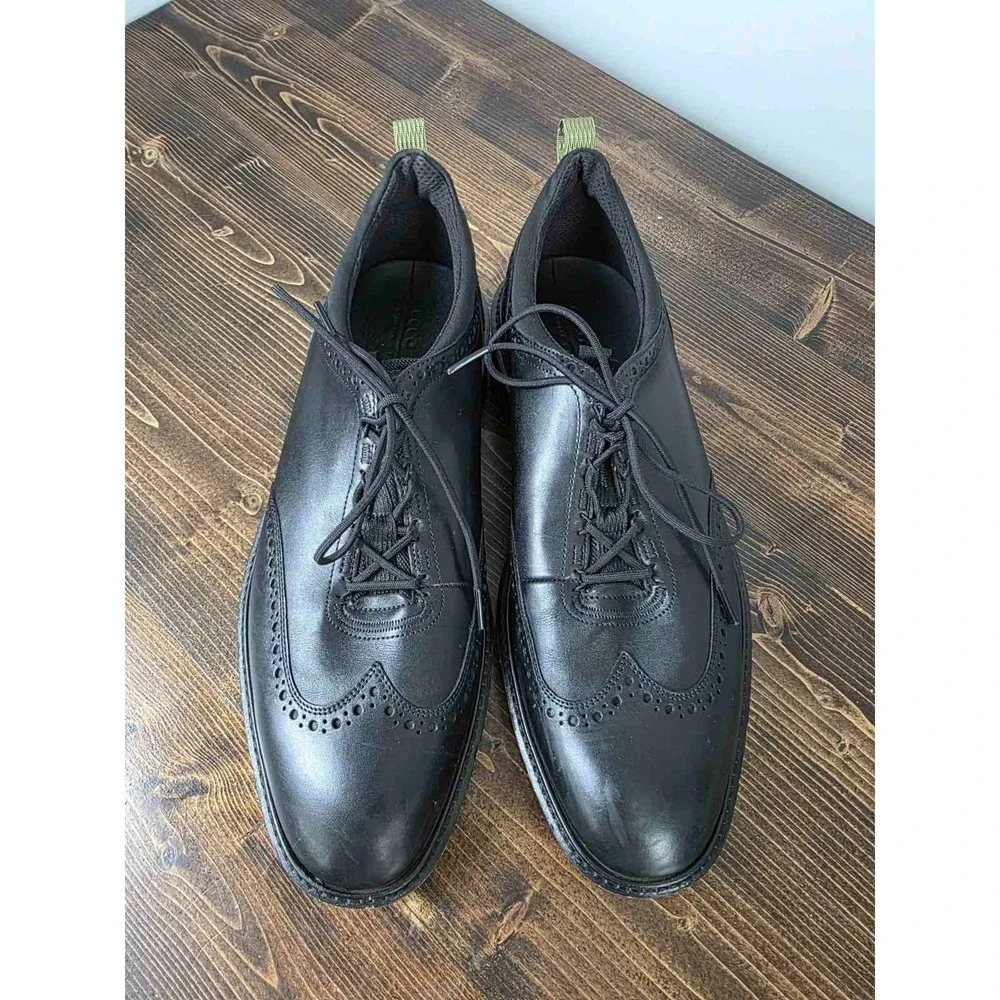 Ecco Phorene Men's Shoes Size 12 / 12.5 Black Leather Dress Oxford‎ Shoes